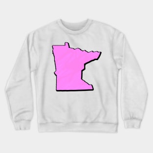 Pink Minnesota Outline Crewneck Sweatshirt